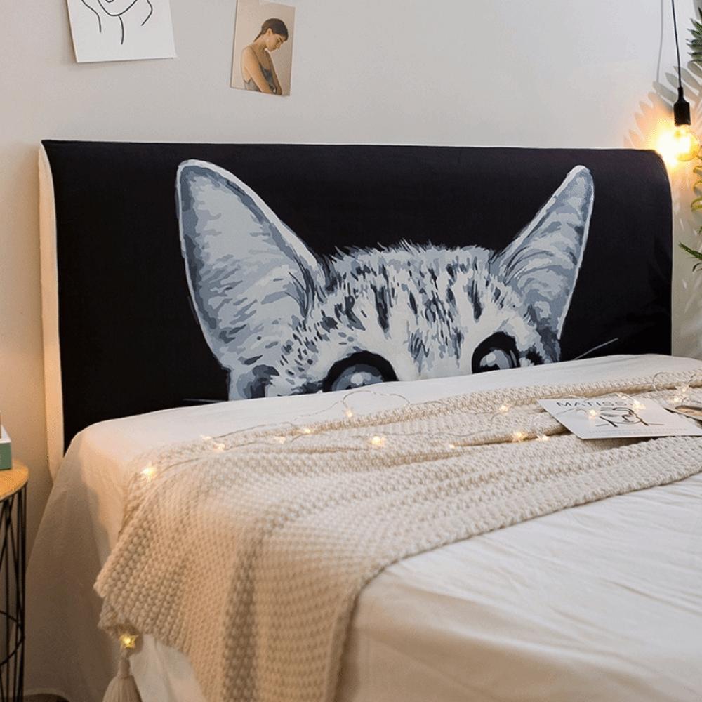 

Мультяшный чехол на изголовье кровати с кошачьим узором, чехол на изголовье, стеганый чехол на голову, можно стирать, для кровати 1,5 м Style D