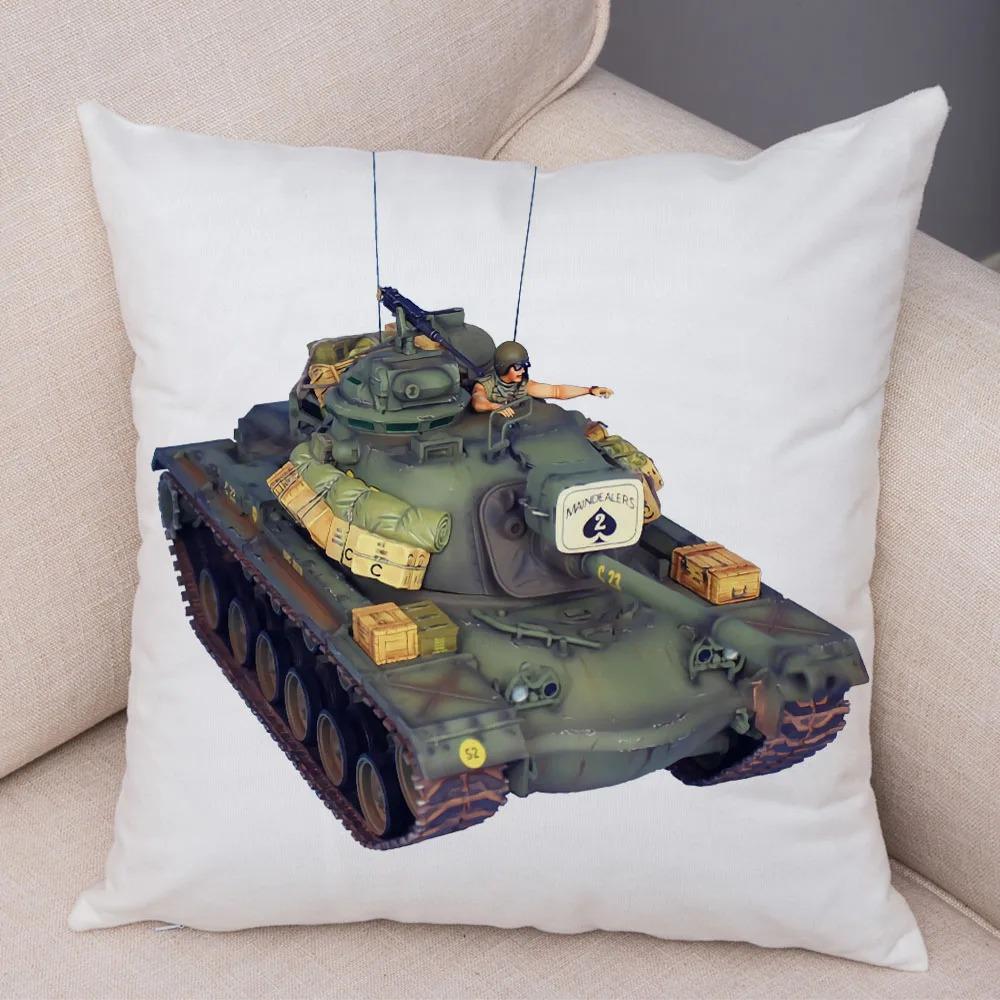Toy Tank Pattern Pillowcase Office Living Room Car Ornaments Home Pillowcase