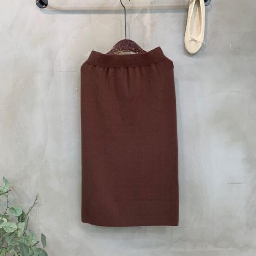 C S In THe Room Sana 2 LengtH H lIne Slit bandIng Knit Long Skirt 6Color