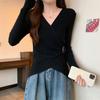 V-neck Bottoming Shirt, Spring, Autumn and Winter New Thin Tops Women, Fashionable Ladies Versatile Tops