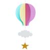 5PCS 3D Decorations for Weddings Holidays Birthdays Parties Decorations Hot Air Balloons Clouds Window Displays Pendants