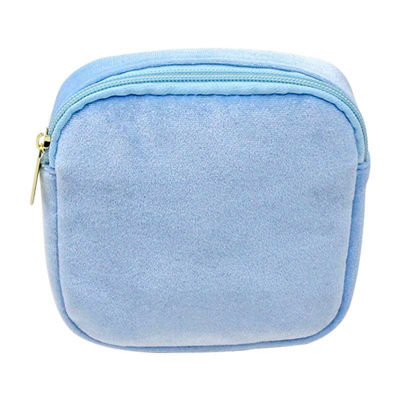 Designer Velvet Travel Cosmetic Bag with Embroidery Logo Custom Toiletry Pouch Bag for Promotion Travel Makeup Bag