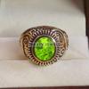 Peridot Oval Cut Gemstone With 925 Sterling Silver Ring For Men's #B443 JL375683850662