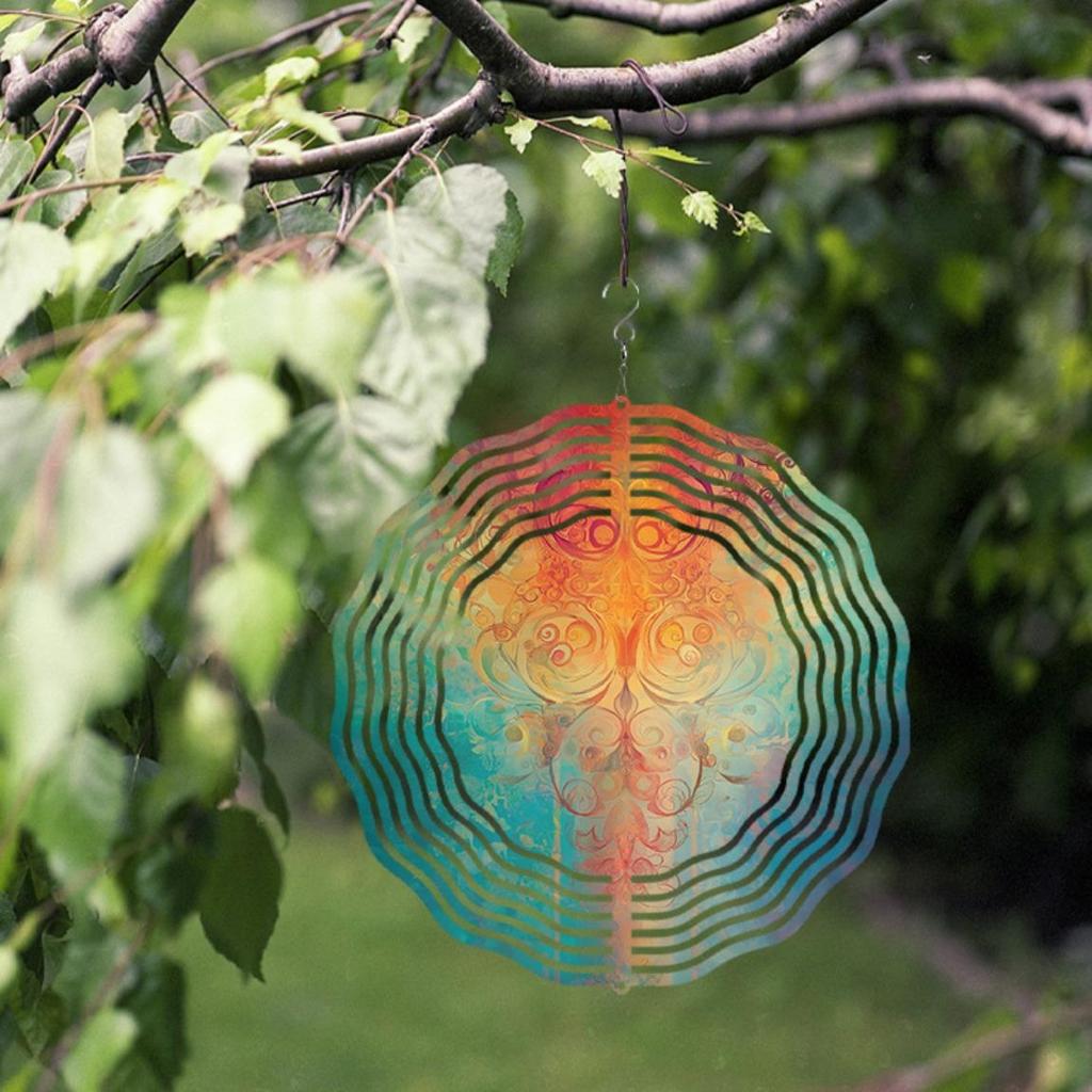 10 Zoll Drehendes Windspiel mit 360-Grad-Haken Outdoor-Gartendekor für Frühling Sommer Hof Balkon Geschenk für Freunde Familie