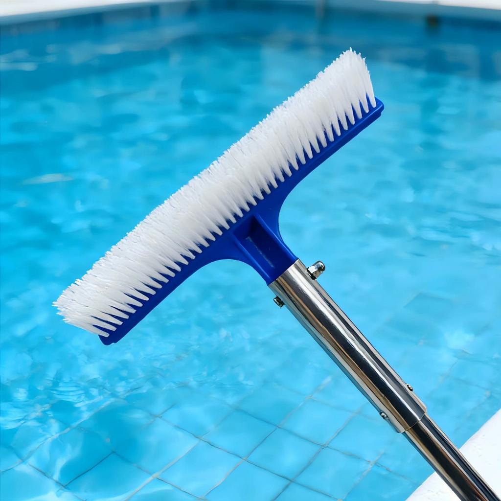 Schwimmbad Laubkescher Netz Set mit Feinstmaschiges Netz Teleskopstange Bürstenkopf und Reinigungszubehör für Poolpflege