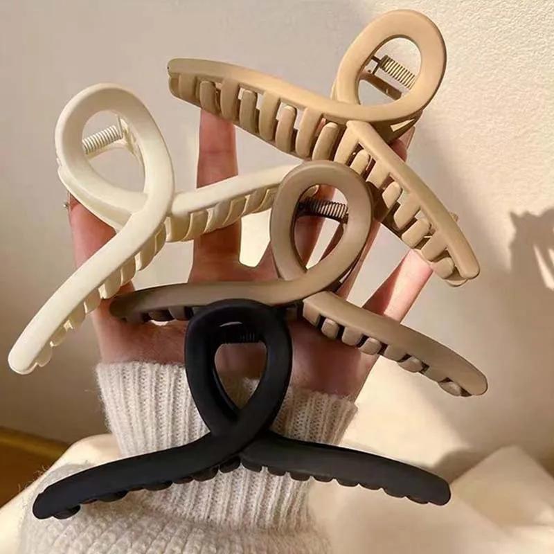 4pcs Women Hair Clip Cross Matte Hairpin Fashion French Elegant Hairgrips Large Hair Claw Clips Girls Korean Hair Accessories