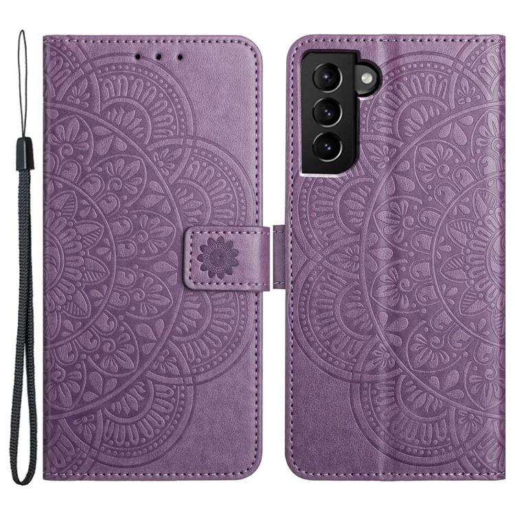 

For Samsung Galaxy S22+ 5G Leather Case Mandala Imprinted Flip Phone Cover