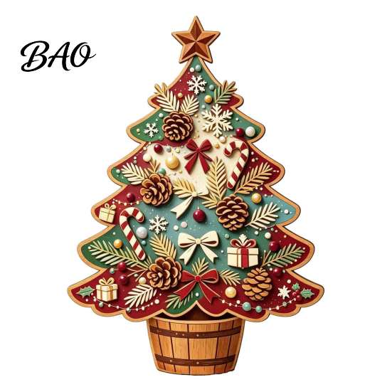 Small Wooden Holiday Decorations Christmas Tree Ornaments, Vintage Colorful Desktop Decoration, Rustic Wood Figurines Indoor Decoration Items