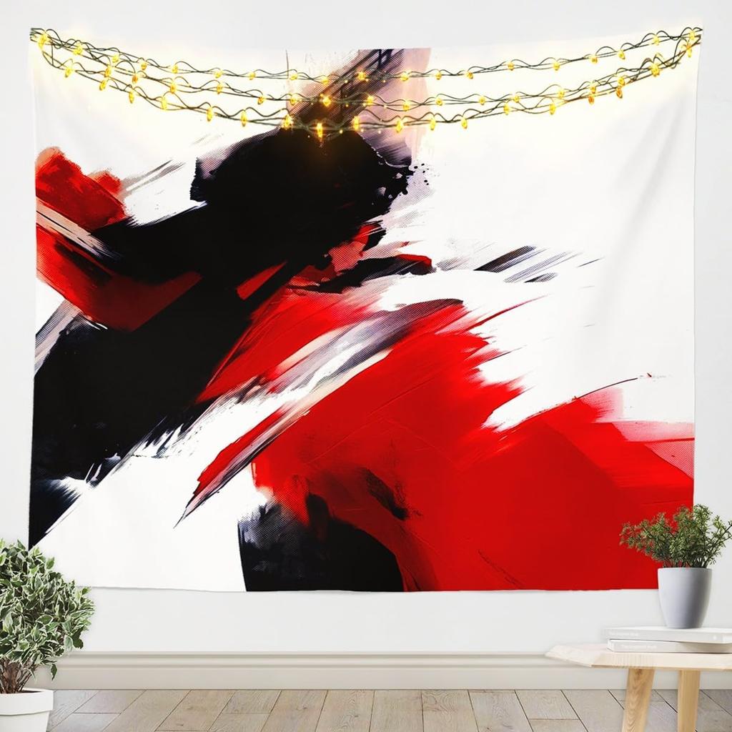 Purple Black White Tapestry Size Kids Abstract Geometric Wall Art for Boys Girls Teens Modern Minimalist Wall Hanging Blanket