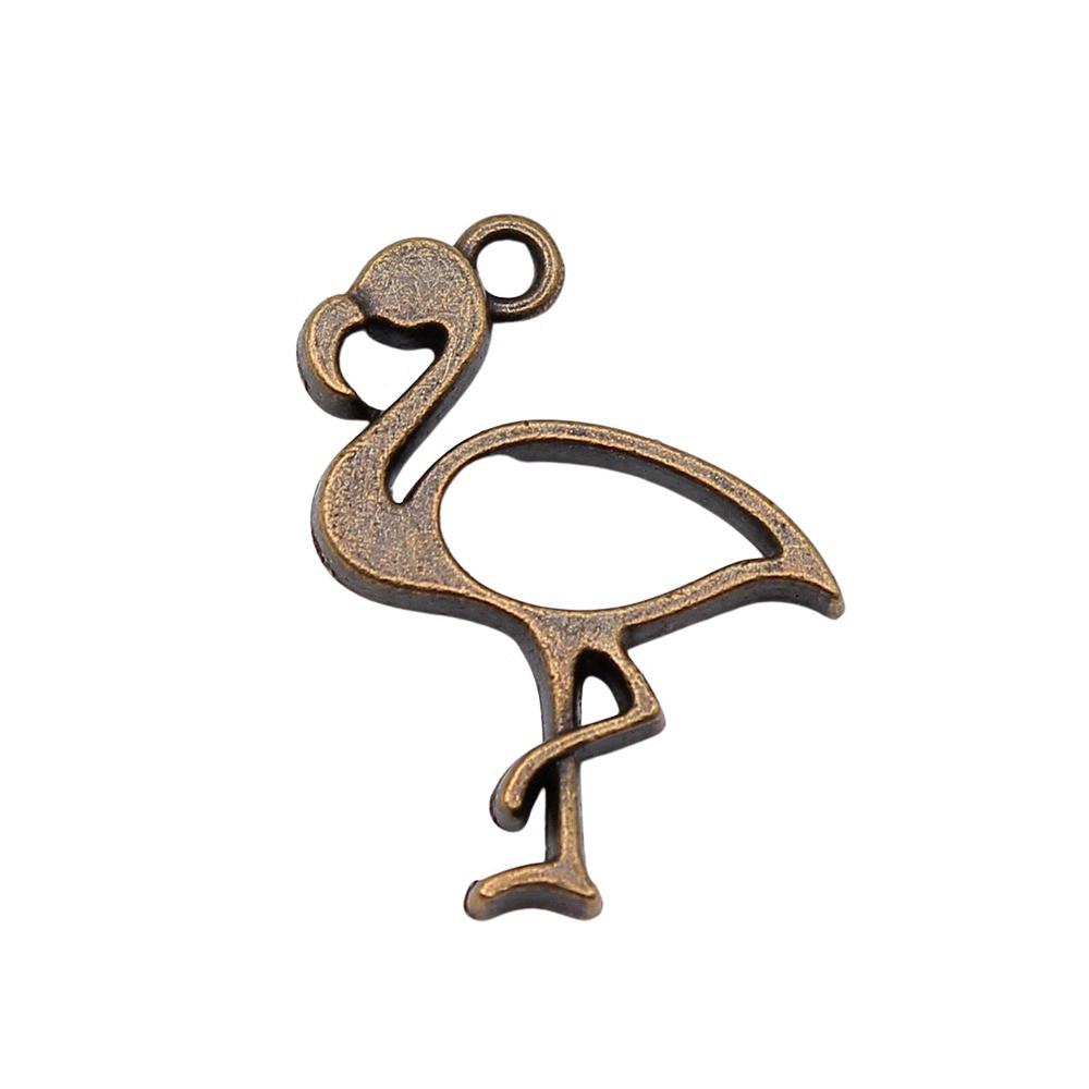 Flamingo Charms Antique Alloy Pendants For Bird Themed Jewelry Making