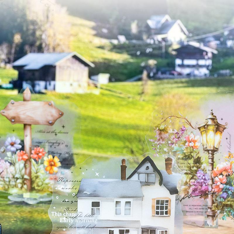 Mr Paper, 10sheets/bag Field Chapter series watercolour stained landscape collage stickers stickers kawaii stationery supplies
