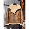 Genuine Sheepskin Leather B3 Bomber Jacket Mens Winter Fur Lined Thick Warm Flying Coat