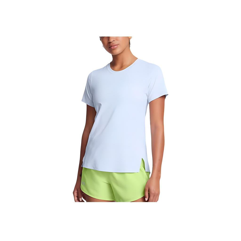 Under Armour Launch Elite Solid Versatile Short Sleeve Breathable T-Shirt Women Tops Rain-Cloud-Blue 1383364-464