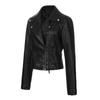 Foreign trade washed leather women's leather jacket European version slim jacket spring and autumn locomotive lapel women's leather jacket European 