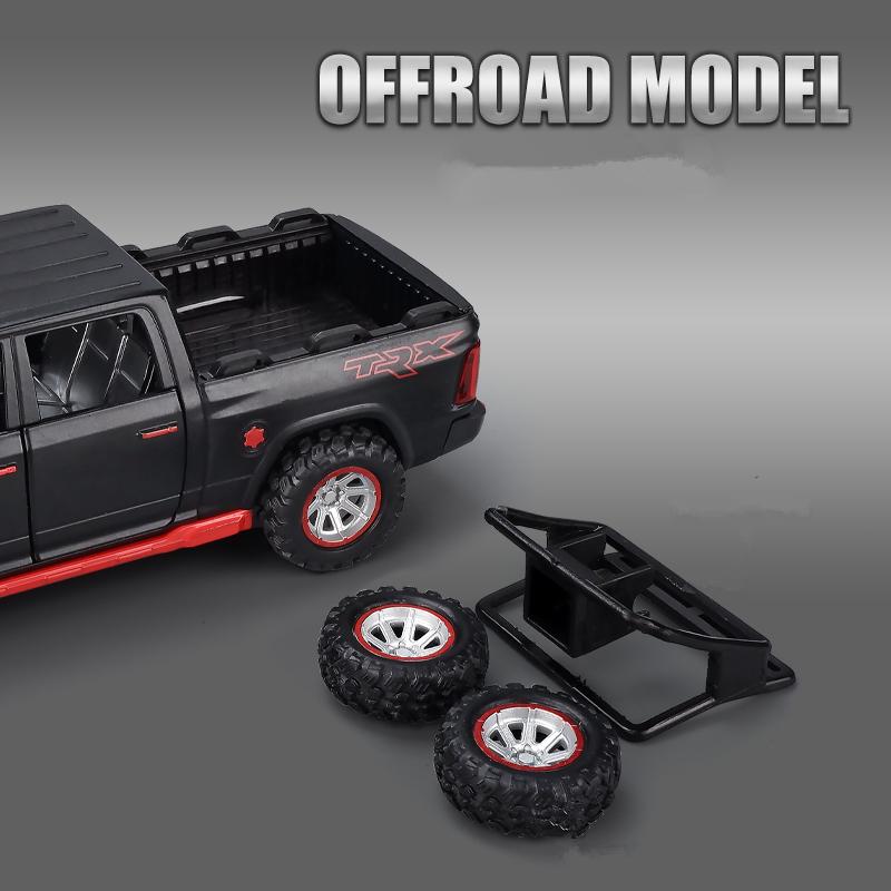 1:32 Ram Trx Pickup Truck Alloy Model With Sound, Light & Spring-Back Action Toy For Adventurous Play