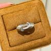 Vintage intertwined brushed rings for women light luxury diamond inlay silver  shiny Mobius Ring banquet  gift