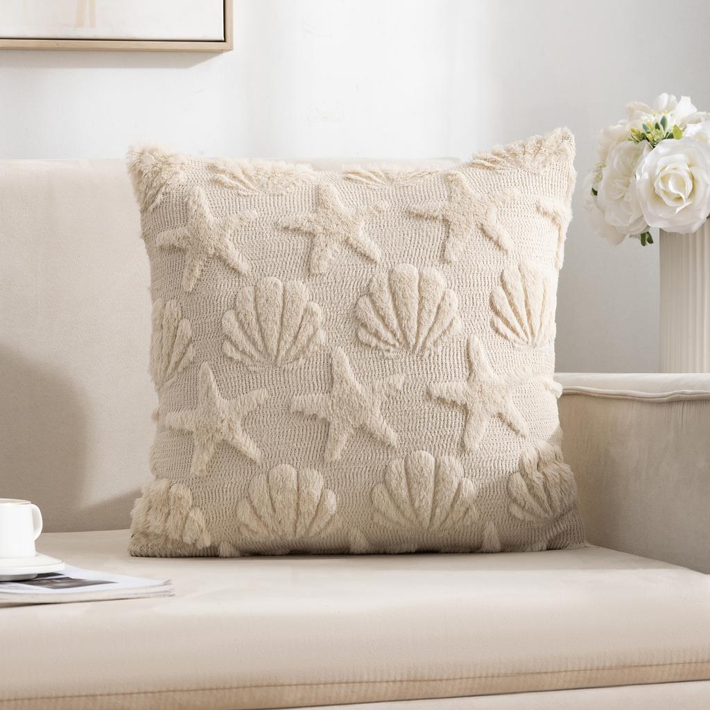 New Quilted Quilted Embroidered Pillow Case Rabbit Fur Sofa Pillow Core-free Bedside Pillow Office Backrest Cushion