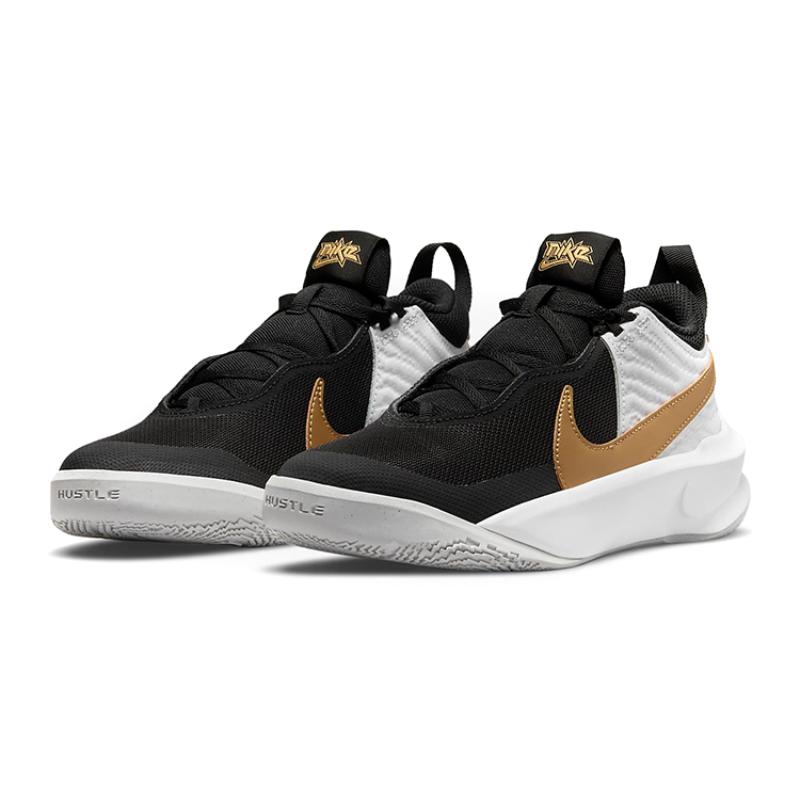 Nike Team Hustle D 10 Black Metallic Gold GS Sneakers CW6735-002