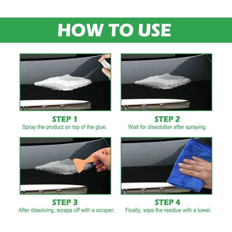 Car Glass Label Adhesive Remover Spray Powerful Sticky Glue Cleaner Versatile Residue Removal for Household Office Use