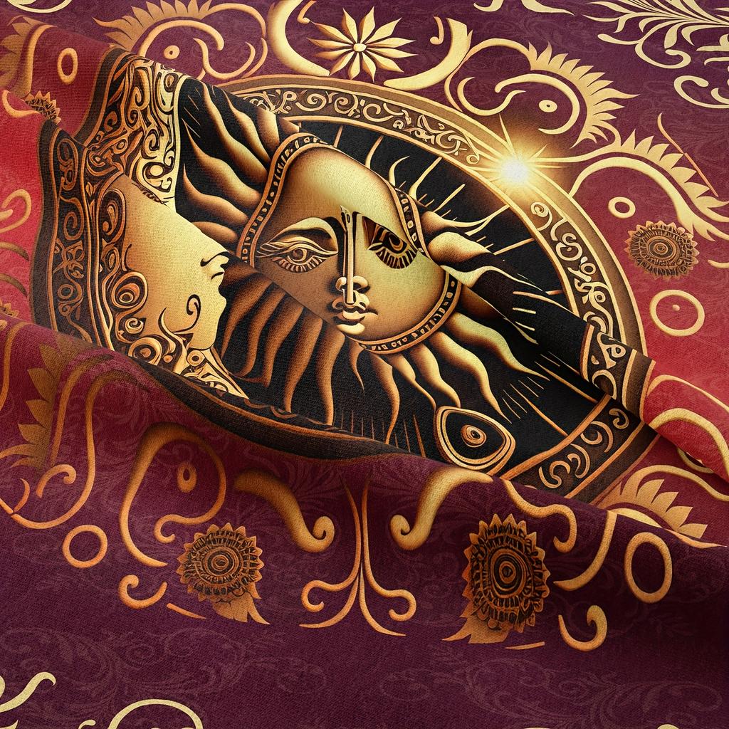 Sun and Moon Pattern Duvet Cover Set, Washable Polyester Soft Comfort Bedroom Guest Room Quilt Cover Set Magical Gifts