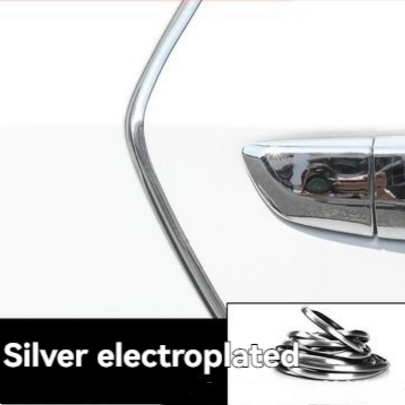 Car Door Edge Guards, 16ft Clear Chrome Universal U Shape Rubber Sealed Door Edge Protection Fit for Most Car