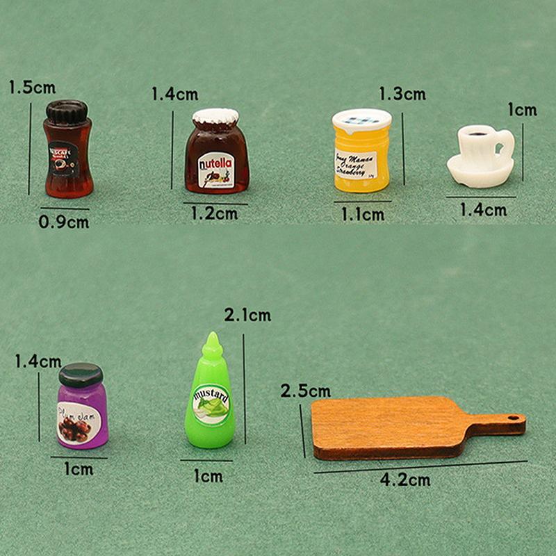 5Pcs/Lot Dollhouse Diy Accessories Miniature Coffee Can Bread Spread Fruit Sauce Jam Food Model Kitchen Decor Toy