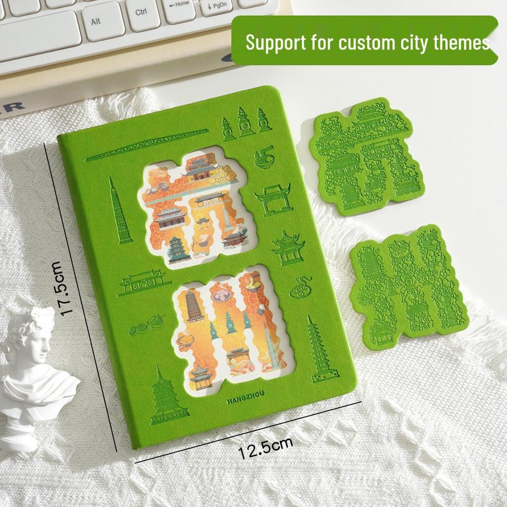 City Attractions Souvenir Stamp Book: Portable Travel-Friendly Scenic Spot Blank Collection