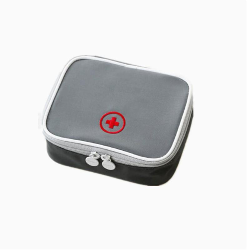 

Mini Home First Aid Kit Multi-functional Storage Bag Portable Tablet Storage Large Capacity and Multiple Compartments серый