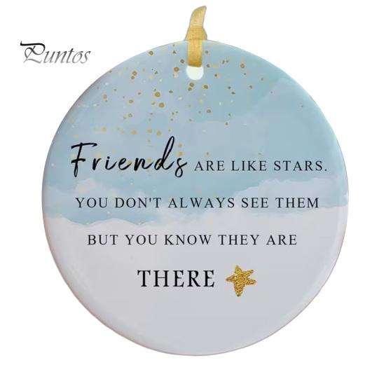 Acrylic Round Pendant Decorations 2D Christmas Hanging Ornaments, Santa Snowflake Reindeer Festive Party Supplies for Tree Decorations, Reusable