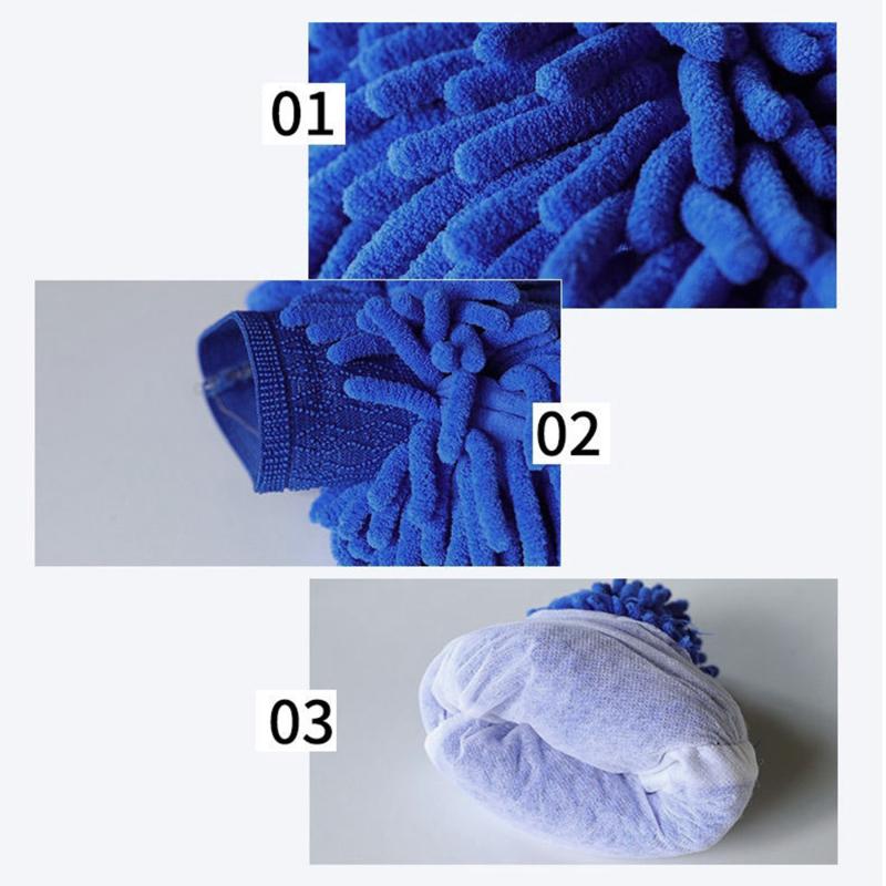 Car Wash Gloves Double Sided Thickening Car Cosmetic Care Car Cleaning Tool Chenille Sponge Gloves