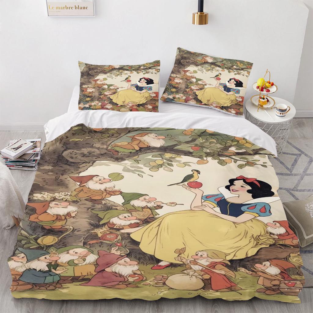 Snow White Anime Bedding Set Duvet Cover 100% Polyester Suitable For Children And Adults 3-Piece Set 1 Quilt Cover