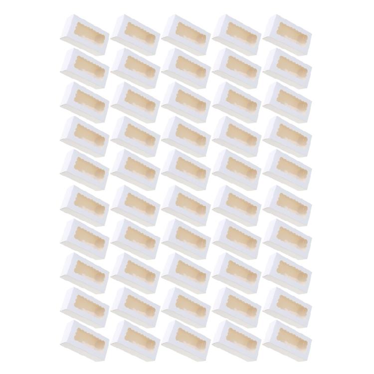 50pcs Cardboard Pastries Boxes Elegant Dessert Presentation Box Cupcake Holders Macarons Display and Packaging Case