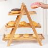 Wooden Three-Tier Tray Stand for Home & Kitchen – Stackable Fruit Dessert Display Organizer