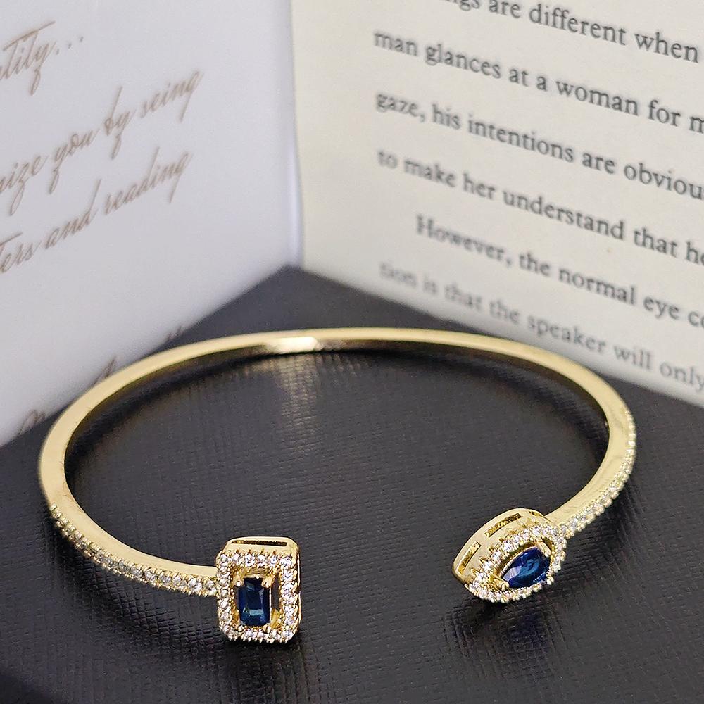Luxury Punk Snake Blue Silver Color Adjustable Open Bracelet Bangle for Women Wedding on Hand Love Jewelry S5214