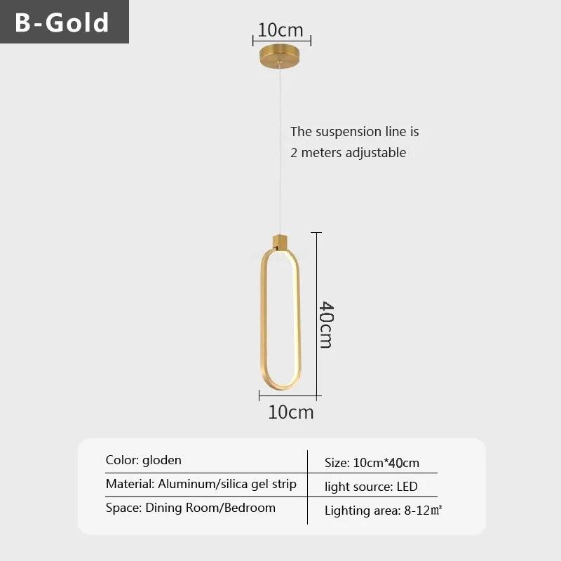 Modern LED Pendant Lights Bedside Decor Lamps Gold Round Hanging Fixtures Bedroom Living Room Bar Home Lamp Led Lighting Lustre