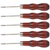 5PCS Wooden Handle Awl Hole Punch Sewing Stitching Awl Tool Shoe Repair Crochet Hook