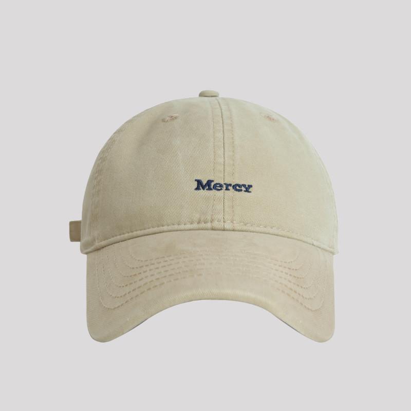 Embroidered Letter Baseball Cap With Wide Brim For Summer Sun Protection