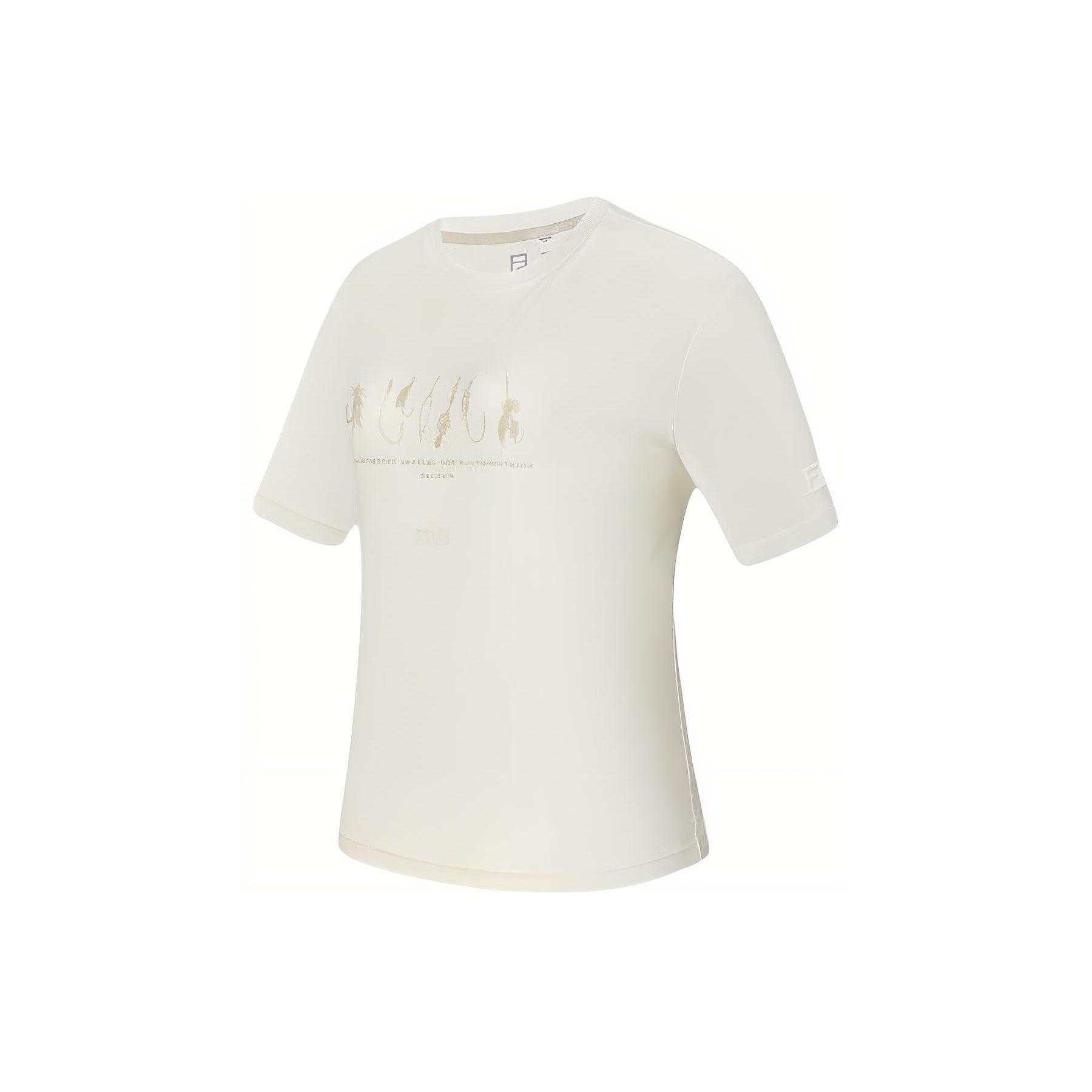 FILA Outdoor Sports Running Fitness Round Neck Letter Print Short Sleeve T-Shirt Women T-Shirt Snow-White A11W427106F-WT L
