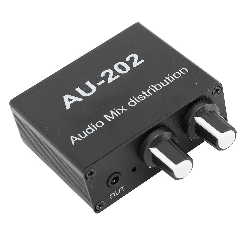 Independent Volume Control Small Sound Mixer 3.5mm Dual-Channel Stereo Mixer For Headphone