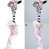 Over Knee Silk Long Socks with Cute Cats Claw Pattern for Daily Wear or Cosplay Striped Thigh High Stockings for Women