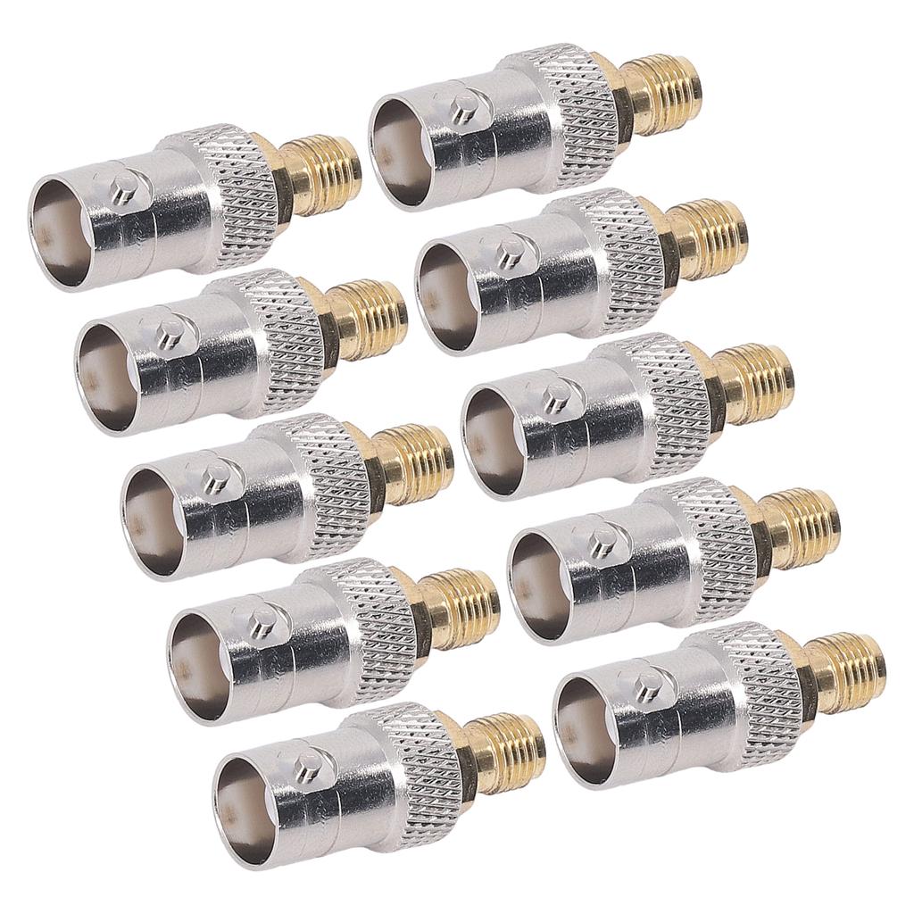 10Pcs RF Coaxial Cable Adapter SMA Female to BNC Female Coax Line Connector Set Kit