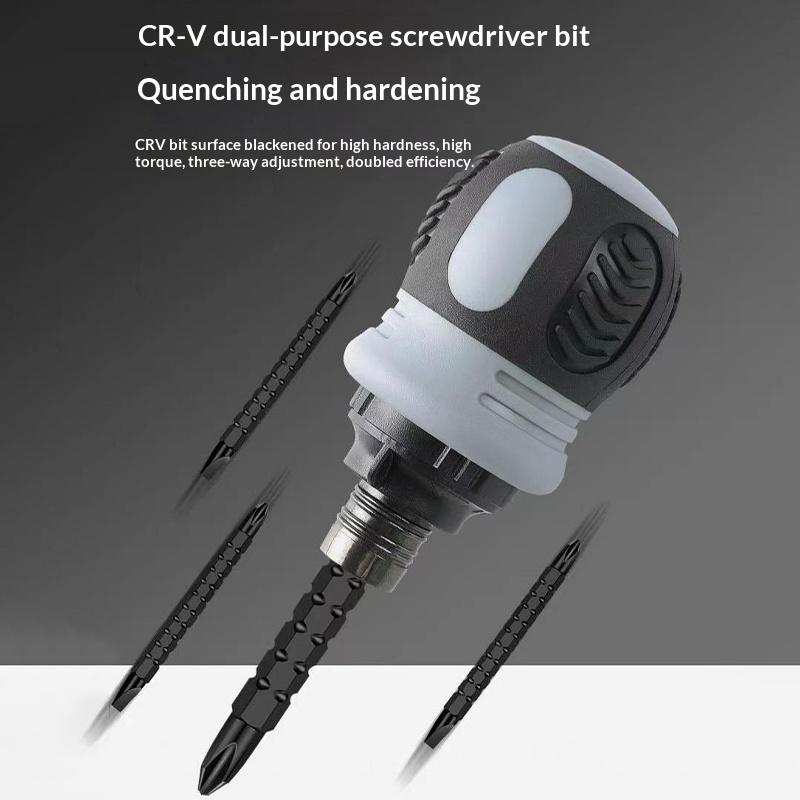Ratchet Screwdriver Set Dual-Purpose Short Shaped Radish Head Screwdriver High Hardness Labor-Saving Screwdriver Diy Tools