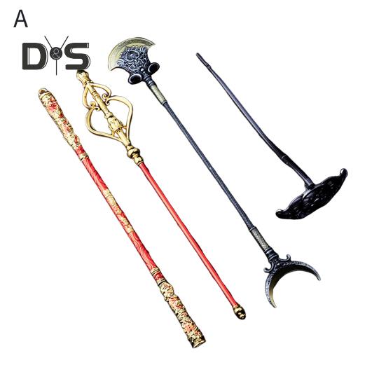 4 Teile/satz Wukong Goldene Knüppel Rake Staff Kit Geschnitzte Reise in den Westen Charakter Waffe Ruyi Jingu Bang Monkey King Bar Golden Hoop Stick Modell