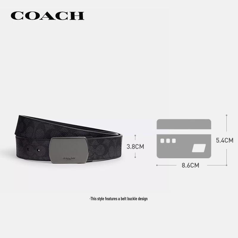 COACH Unisex Plate Buckle Belt 38MM
