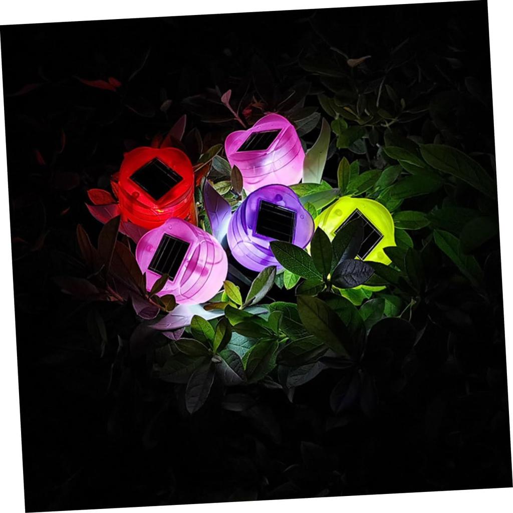 balacoo Garden Solar Lights Decorative 5pcs Tulip Design Solar Lawn Light Solar-Powered Ground Lamps Led Stake Lights for Outdoor Night Lighting