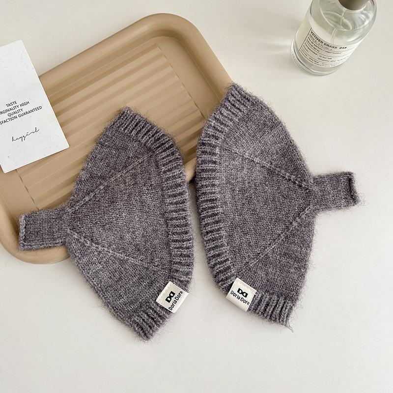 Novo Estilo de Inverno Estilo Concha Cor Sólida Luvas Tricotadas para Estudantes e Mulheres Quentes e Versáteis Dedos Expostos Mangas de Personalidade