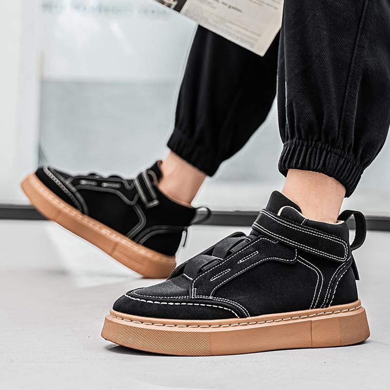 Shoes for Men Fashionable Suede High Top Casual Sneaker Outdoor Comfortable Non-slip Wear-resistant Men Short Boots Botas Hombre