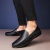 Men's Hollow Leather Slip-On Loafers - Breathable, Summer, Low-Top Flats, Large Size Cowhide Casual Shoes
