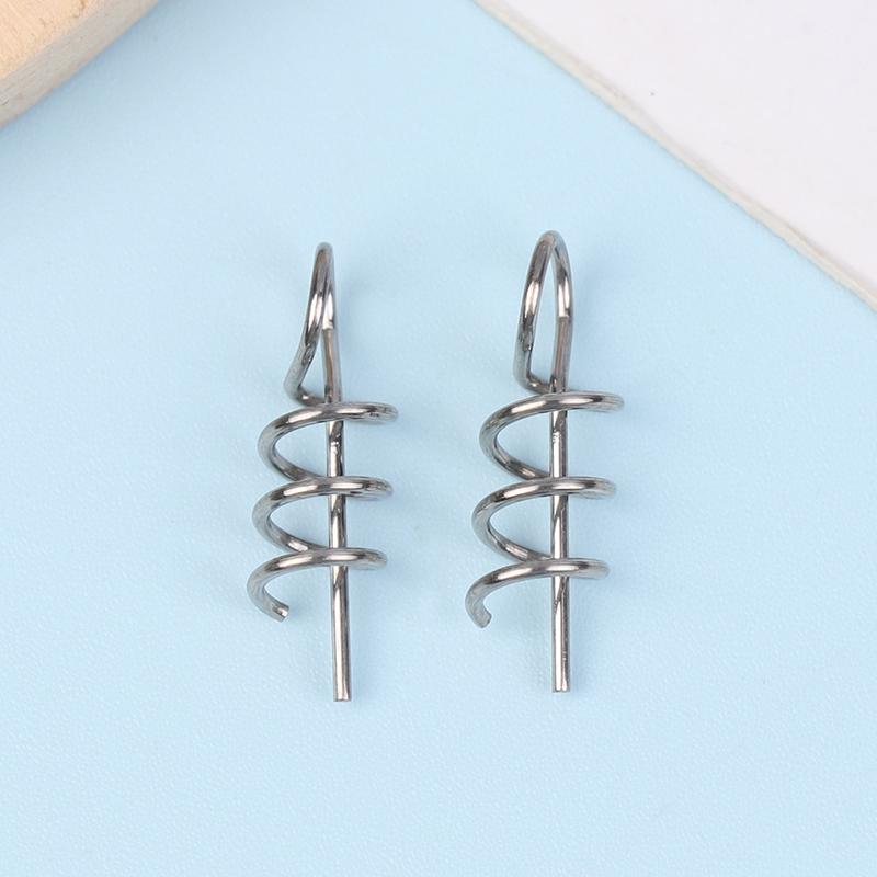 100Pcs Stainless Steel Spring Lock Pin Fishing Screw Crank Hook Spring Twist Lock Fishing Hook Connector For Soft Lure Tackle