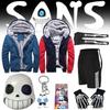 Undertale Sans Cosplay Set Hoodie Shorts Long Socks Mask Gloves Keychain**